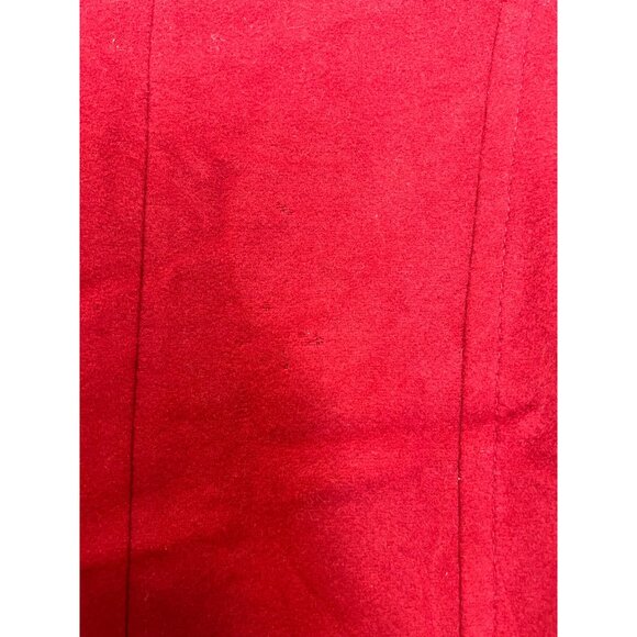 Michael Kors Womens Red Double-Breasted Wool Blend Peacoat W/ Gold Buttons Size - Picture 5 of 5